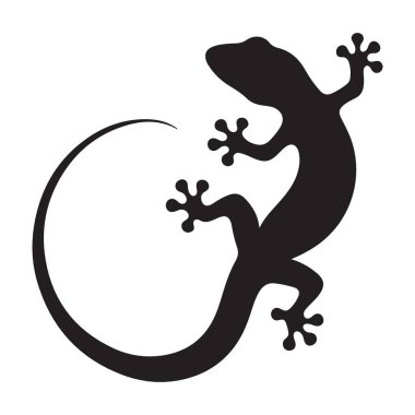 Tasarım ve Dekorasyon için Gecko Siluet Vektör ResmiName