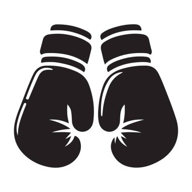 Spor ve Fitness İlgili Projeler için Boks Eldivenleri Silueti Simgesi Simgesi