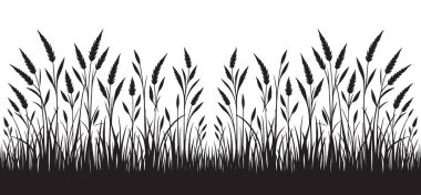 Vahşi Çimenler Siluet Vektör Doğanın İlham Verdiği Tasarımlar