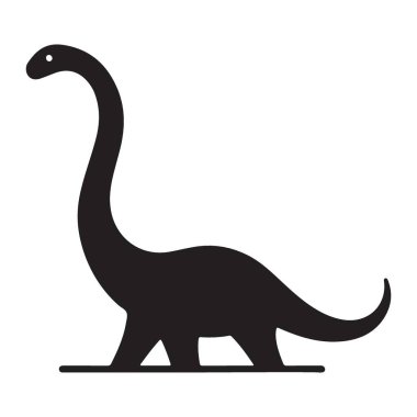 Siluet Brontosaurus Dinazor Vektör İllüstrasyonu Tarih Öncesi Dönem Tasarımı