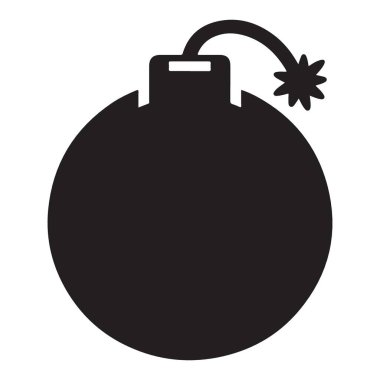 Dijital Projeler için Klasik Bomba Silüeti Vektör Grafik Tasarımı