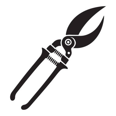 Bahçe Budama Makası Siluet Vektör Grafik Tasarım Çizimi