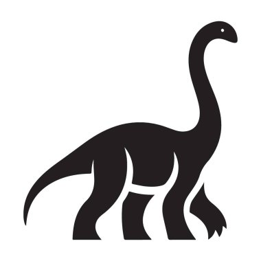 Uzun Boyun Brontosaurus Dinozor Silueti Vektör Çizelgesi