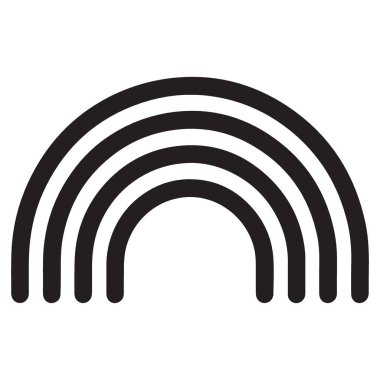 Projeler için Basit Beş Katmanlı Gökkuşağı Çizgisi Resim Çizimi