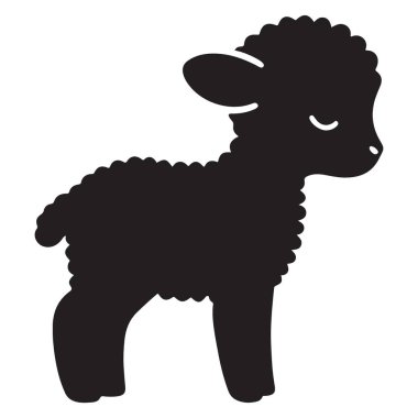 Şirin Lamb Siluet Çizimi Hayvan Vektörü Sanat Çiftliği Tasarımı