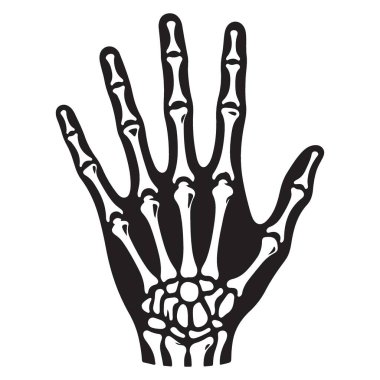 İskelet El Silueti Vektör İllüstrasyon Anatomi Bilimi Tasarımı