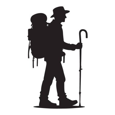 Yürüyüşçü Adam Silueti Macera Yolculuğu Sırt çantalı Doğa Gezisi Açık Hava Yaşam Tarzı