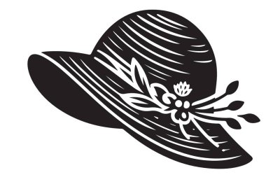 Siluet Dekoratif Şapkalı Kadınlar Moda Aksesuar Tasarım Biçimi