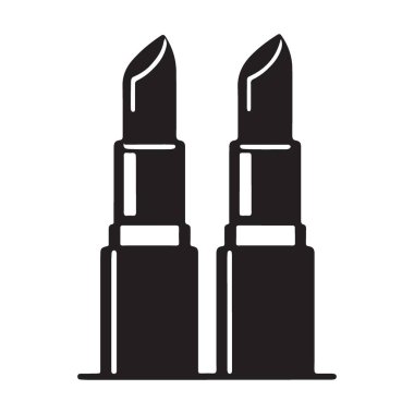 Bir çift Klasik Ruj Tüpleri Siluet Vektör Çizim Sanatı