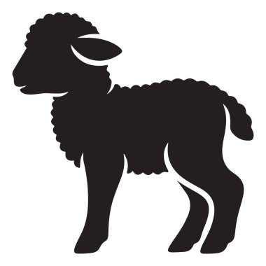Paskalya sezonu için Şirin Lamb Silueti Vektör Grafik Çizimi