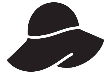 Zarif Sarkık Şapka Vektörü Silueti, Güneş Koruma Moda Aksesuarı