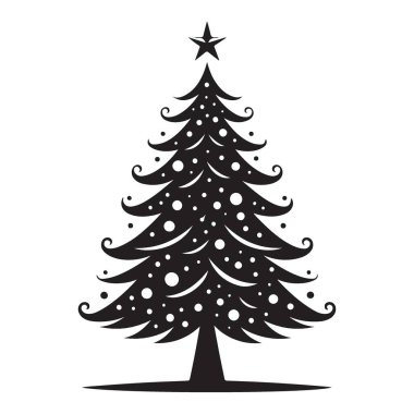 Dekorasyon vektör sanat tasarımı ile Noel ağacı silueti