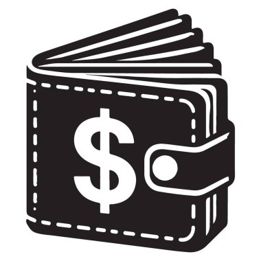 Siluet Doları İmza Cüzdan Para Yatırım Vektörü İllüstrasyon Finansmanı