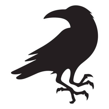 Siluet Kuzgun Vektör Sanat Çizimi Cadılar Bayramı Tasarımı