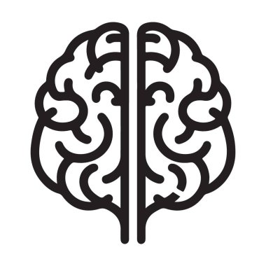 Zeka Düşüncesi ve Anatomi Silüeti İçin İnsan Beyni Sembolü