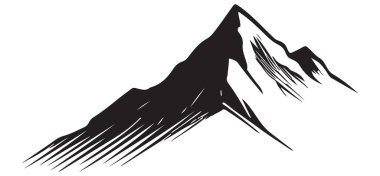 Siluet Dağ Zirvesi Dış Macera Tasarımı Çizimi