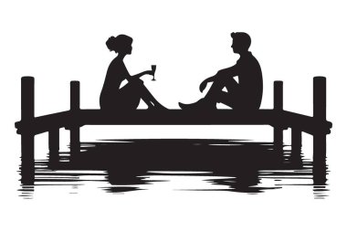 Rıhtımdaki birkaç siluet romantik sahneler için mükemmel.