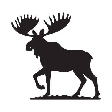 Siluet görkemli geyik vahşi yaşam hayvan vektör çizimi