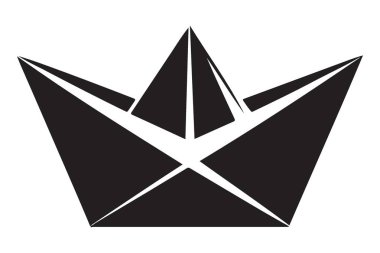 Kağıt Tekne Origami Denizcilik Gemisi Siyah Siluet Vektör ResmiComment