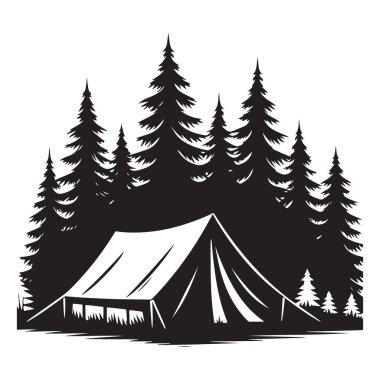 Doğayı Sevenler ve Yürüyüşçüler İçin Orman Resimlerinde Kamp Macerası