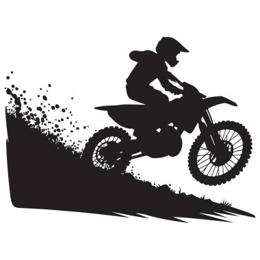 Dirt Bike Siluet Orta Hava Dublörü Ekstrem Spor Macerası