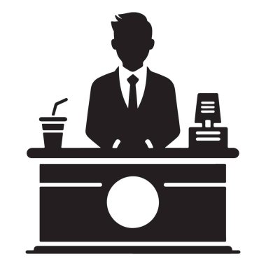 Resepsiyonist Siluet Misafirperverlik ve Müşteri Hizmeti Endüstrisi İllüstri