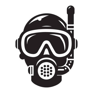 Scuba Dalış Maskesi Aksesuar Sanatı Silueti