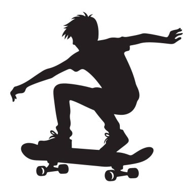 Kaykaycı Siluet Resim Aksiyon Spor Tasarımı
