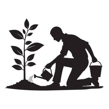 Büyümeyi Yetiştirmek Ekme ve Sulamanın Silüeti