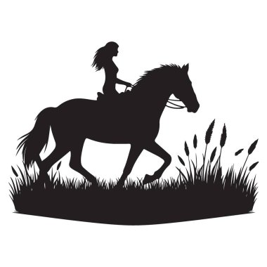 At Binen Kadın Görüntü Vektörü Görüntü Dış Etkinliği