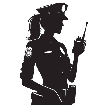 Toplumu Koruma Görevlisi Bir Siluet Kadın Polis Teşkilatı
