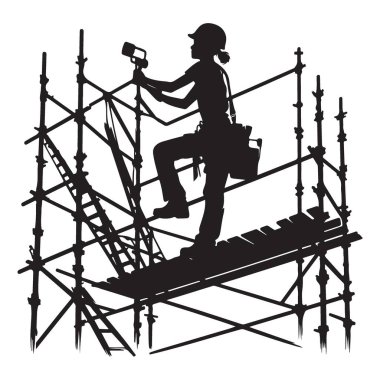 İnşaat İşçisi Silueti İnşaat Sanatı Sanatında