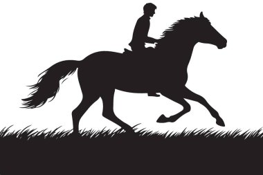 At biniciliği ve binici silueti zarif bir şekilde dörtnala gidiyor.