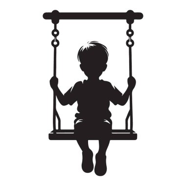 Sanat tasarımı için sallanan bir çocuğun silueti.