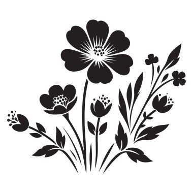 Çiçek Buketi Çizimi Güzel Çiçek Düzenleme Vektör Tasarımı