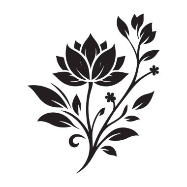 Nilüfer Çiçeği ve Yaprakları ile Zarif Çiçek Silüeti Tasarımı