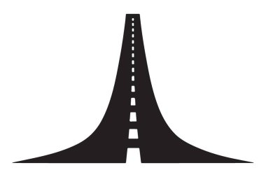 Taşıma Kavramları için Soyut Yol Silüeti Vektör Grafiği