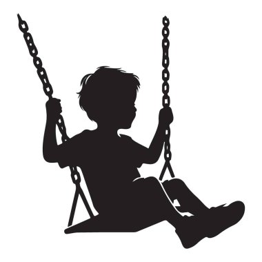 Swing Siluetinin Neşeli Özgürlük ve Oyunculuğun Fotoğrafı