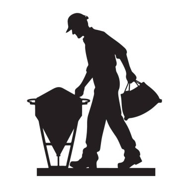 Çiftçi Silueti Vektör Sanatı Tarım ve Sıkı Çalışma