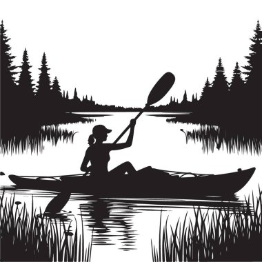 Vahşi Hayat Macerası 'nda Gölde Kayak yapan Kadın Silueti