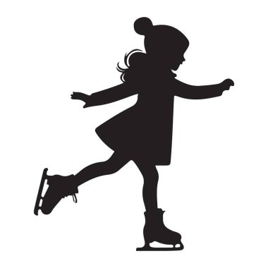 Buz patenli Kız Görüntü Vektörü Kış Sporları