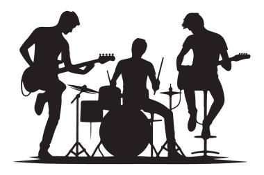 Müzisyenlerin Silueti Bir Orkestrada Enstrüman Çalıyor