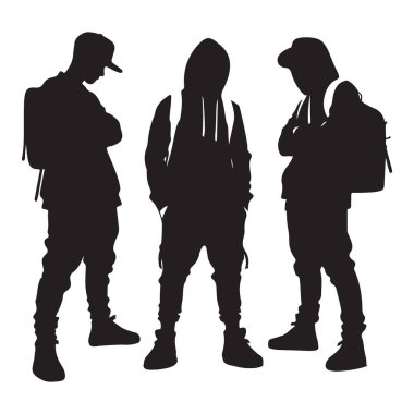 Stil ve Tavır Vektörlü Şehir Gençliği Silueti ResimleriName