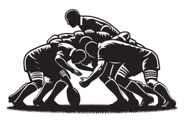 Rugby Scrum Siluet Formasyonu Spor Resimleri Takımı