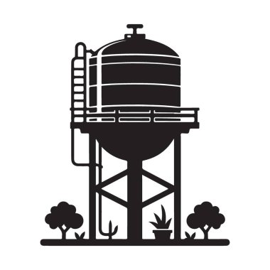 Kırsal Altyapı Projeleri için Siluet Su Tankı Kulesi Görünümü