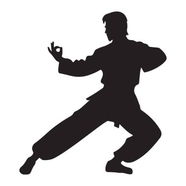 Dövüş Sanatçısı Silueti Dövüş Standardı Vektörü Grafik Sanatında