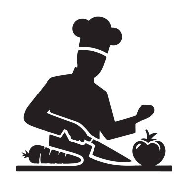 Mutfak Mükemmelliği Vekil Şefi Silueti Lezzetli Yemek Resimleri Hazırlıyor