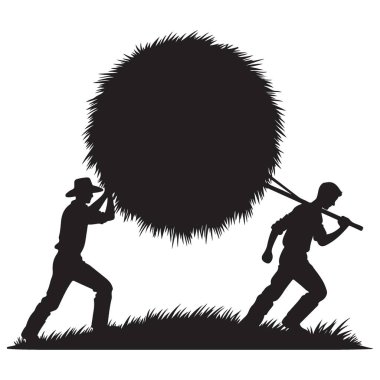 Takım çalışması Silueti Yük Taşıma Vektörü Taşıyan İki Kişi