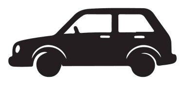 Modern Siluet Araba Çizim Vektörü Grafik Tasarım Elemanı