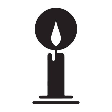 Anma ya da kutlama simgesi için yanan mum ışığı kaynağı